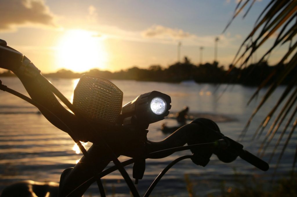 Light on bicycle