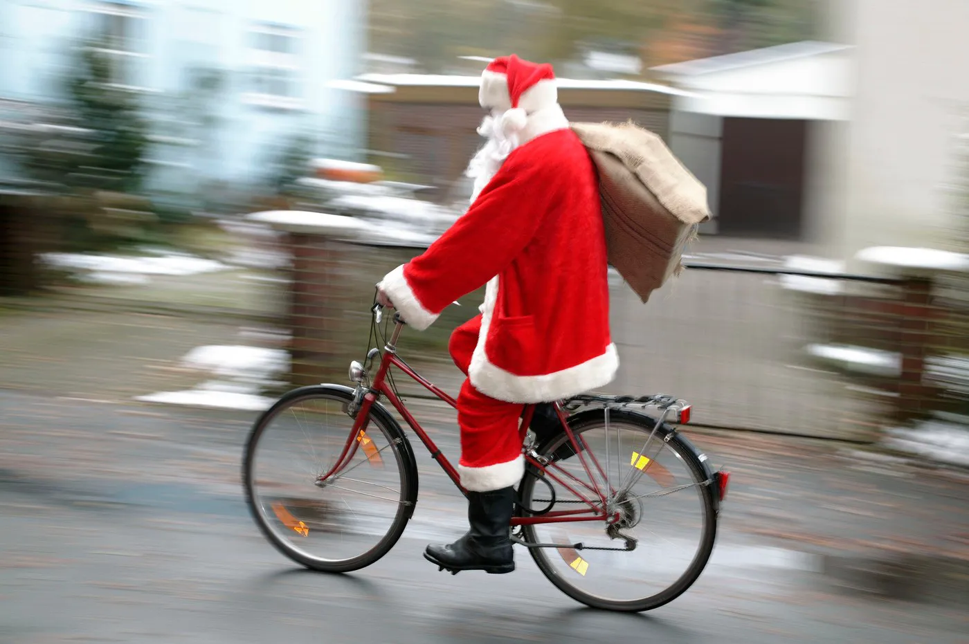 Santa on bike