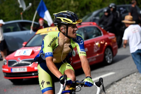 Poland's Rafal Majka rides in a breakaway