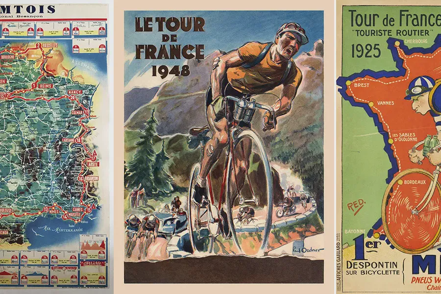 thumbnail image 2 of Vintage Tour De France Route Map Posters – Cycling Wall Art For Man Cave – UK Made 2 of 5